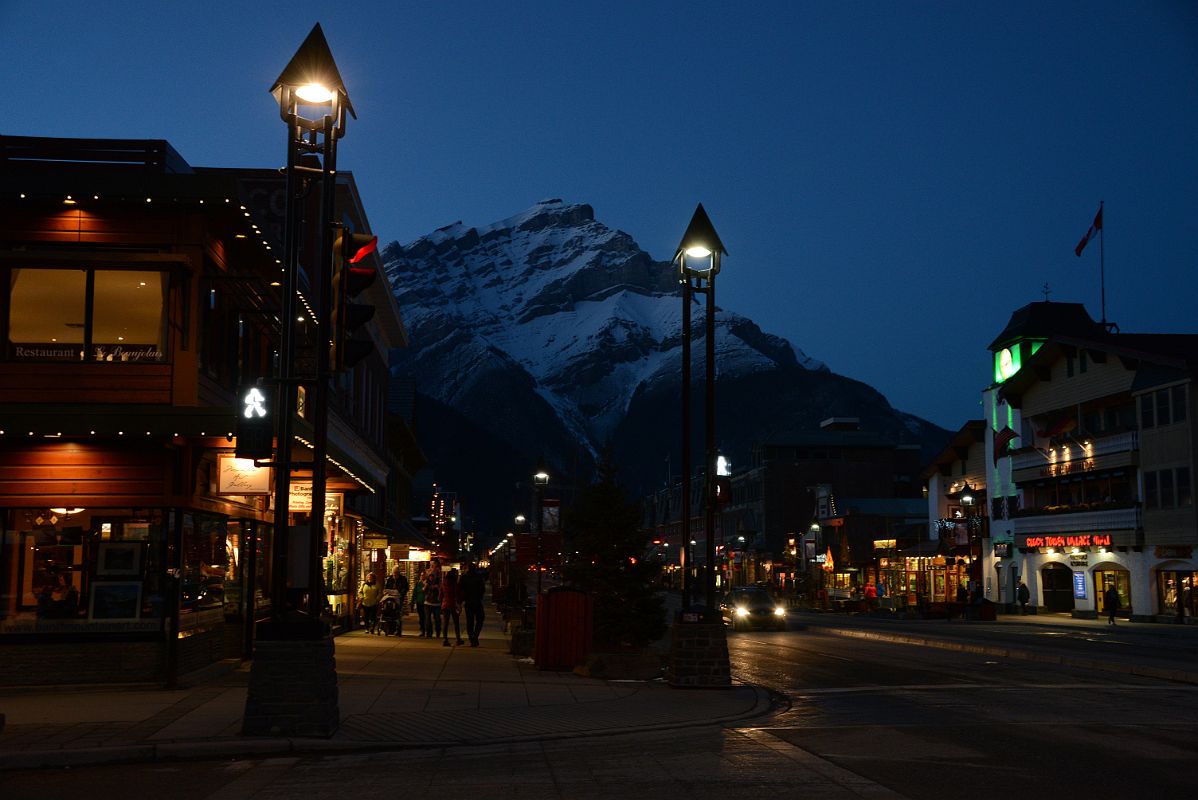 27A Banff Avenue With The Lights On After Sunset In Winter